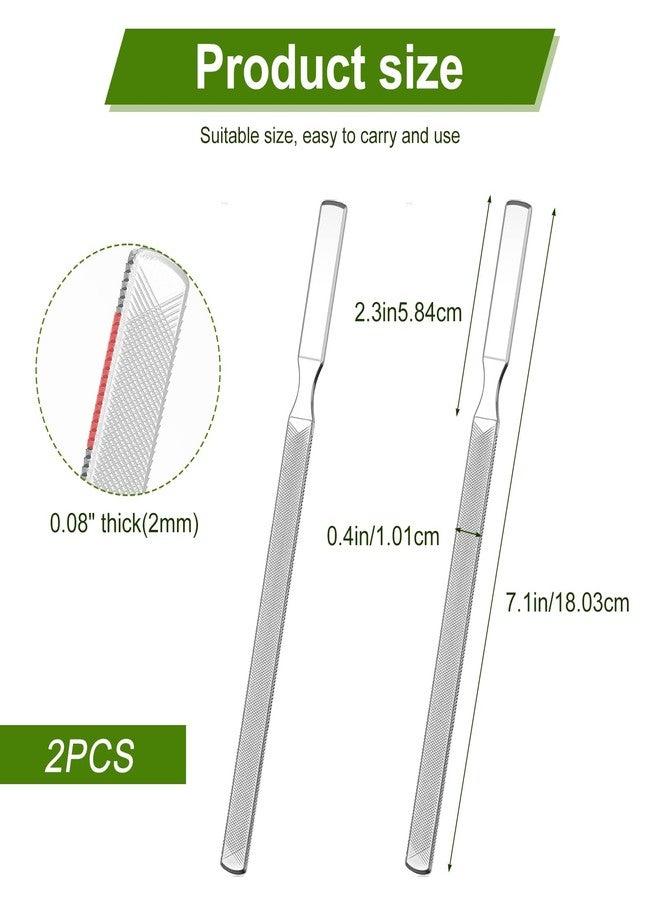 Alrhso 2Pcs Thick Toenail File for Men Stainless Steel Naill Files Toe File for Thick Nails Heavy Duty Toe Nails Filer Metal Toenail Files for Men Women, Manicure Pedicure Tool, 7” Long - Image 2